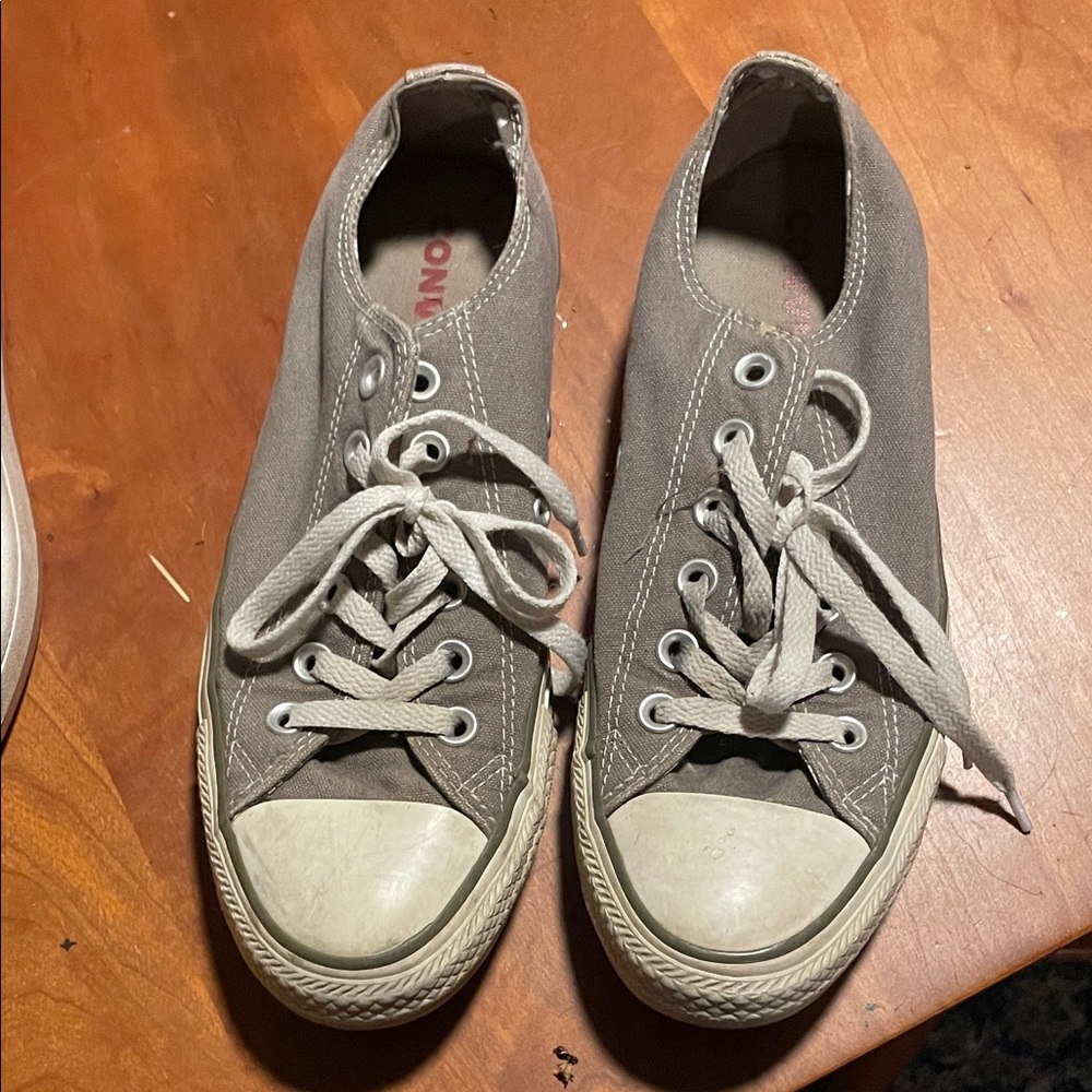 Gray Converse all stars double tongue Canvas Sneakers